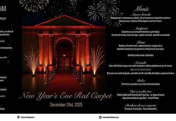 CAPODANNO DAZI MILANO 2026 cenone Arco della Pace