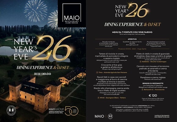 CAPODANNO 2026 Golf Club di Tolcinasco – cenone e Dj Set